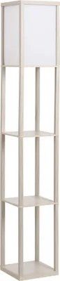 Obrázek produktu pro Fortuna Lai stojací lampa se 3 policemi Stojací lampa, vnitřní osvětlení, E27, do 40 W, E1-MDF, akryl, dub+bílá, 26x26x160 cm