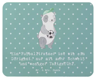 Produktbild von Mr. & Mrs. Panda Mauspad Fußballtrainer Dirigent - Meeresbrise - Geschenk, Humor, pc mousepad, Berufe, Fußball, Mentoring, Mouse Pad, Beruf, Berufsleben, mousematte