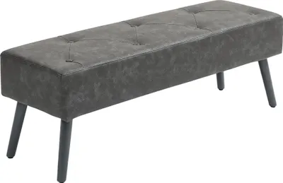 Obrázek produktu pro Lavice do chodby a ložnice – lavice – bez polstrování – nosnost 220 kg – 114 × 38 × 42 cm –Polyuretana gumové dřevo – vyžaduje montáž – šedá