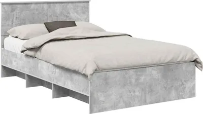 Produktbild von Bettrahmen mit Kopfteil Beton Grau 120 x 123 cm Holzwerkstoff