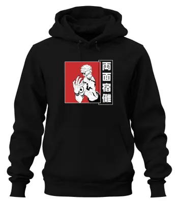 Produktbild von Ryomen Sukuna Jujutsu Kaisen Dämon Manga Anime Ästhetik Hoodie Kapuzenpullover, Schwarz, XXL