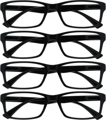 Produktbild von Lesebrille +1.00, Schwarz, 4er-Pack, für Herren und Damen