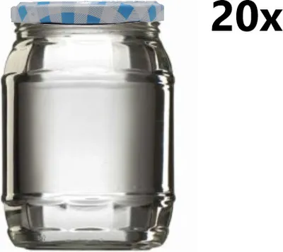 Obrázok produktu pre Varné sklo 720 ml CHRISTEL číre 20 ks VČETNE ČÍRNYCH SVETLE MODRÝCH VLOŽIEK, počet kusov v balení: 20