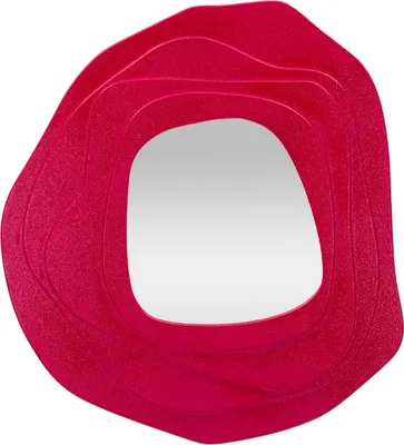 Obrázek produktu pro FURNLUX Nástěnné zrcadlo Dalia Rosa 90 cm / Hlavní barva: růžová / Rozměry: 90 x 97 x 4 cm