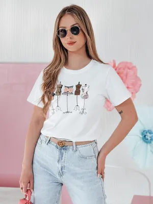 Produktbild von Dstreet Kurzarm-T-Shirt für Frauen Manetee weiß M/L