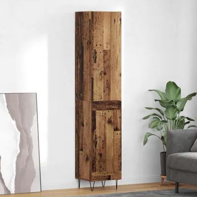 Zdjęcie produktu dla vidaXL Komoda wysoka z drewna postarzanego 34,5 x 34 x 90 cm z materiału drewnopochodnego