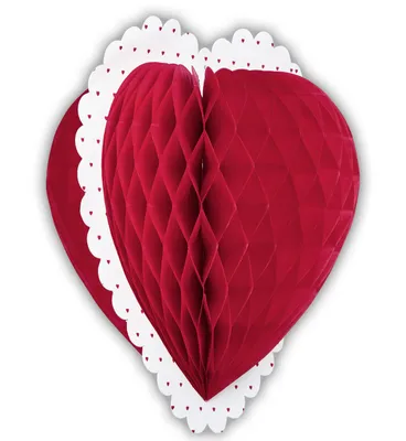 Produktbild von Wabenball, rotes Herz, Ø 25cm, Dekoration, Mottoparty, Hochzeit, Valentinstag