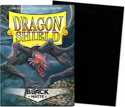 Produktbild von Dragon Shield Standard Größe Ärmel matt - Schwarz (100 Ärmel)