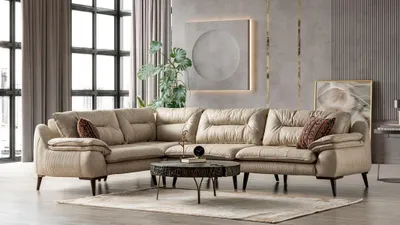 Zdjęcie produktu dla Stylowy zestaw narożny Sofa narożna Grupa wypoczynkowa Obszar mieszkalny Krajobraz siedzenia