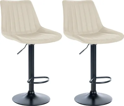 Produktbild von 2er Set Barhocker HLO-CP294 Kunstleder schwarz  creme