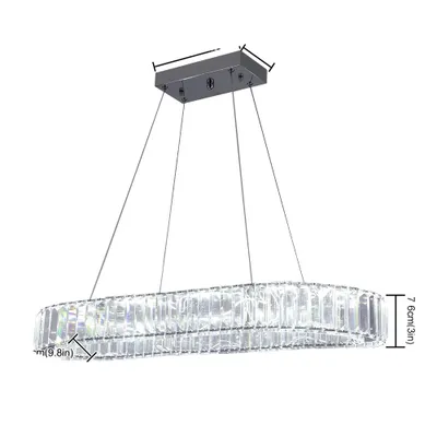 Immagine prodotto di Lampadario moderno in cristallo, lampade LED incluse, illuminazione versatile per più ambienti, 70cm x 25cm x 7 6cm