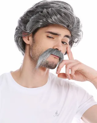 Produktbild von WIG ME UP Perücke Bart Alter Opa Schwarz Grau 0025-ZA103/ZA68A