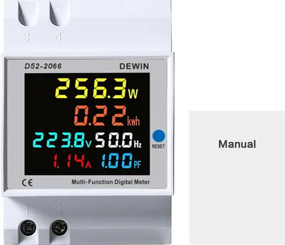 Produktbild von Stromzähler, einphasig, Energiezähler, Spannungsmonitor, Leistungsmonitor, DIN-Schienenzähler, Digitalzähler, Stromverbrauchsmessgerät
