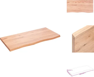 Produktbild von vidaXL Wandregal Hellbraun 100x50x(2-4) cm Massivholz Eiche Behandelt -  Wandregale