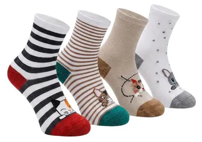 Produktbild von Jungen Socken 4er Pack, Kindersocken mit Katzen Motiv , Größe:27-30