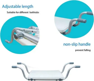 Produktbild von Badezimmer-Stuhl, 73,5-83,5 cm, Sitzplatte für die Badewanne, Accessoires, bequem für ältere oder schwangere Frauen, 41,5 x 8,5 x 24,5 cm