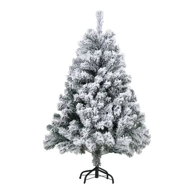 Produktbild von Jopassy 120cm Künstlicher Weihnachtsbaum mit Weiß Schneeflocken Tannenbaum für Weihnachten-Dekoration, (Ø ca. 80 cm) mit 340 Spitzen und Schnellaufbau Klapp-System