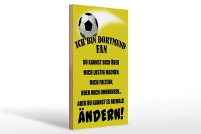 Produktbild von Holzschild Ich bin Dortmund Fan Fußball, 30x20 cm, Holzschilder Spruch Sport Hobby
