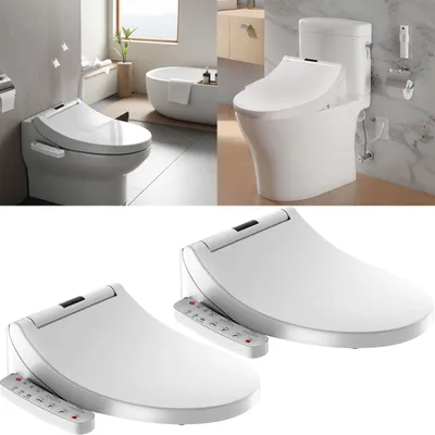Produktbild von 2er-Set Smarter Premium Dusch-WC-Sitz mit Warmluft-Fön, Toilettenaufsatz mit Sitzheizung, Absenkautomatik und App