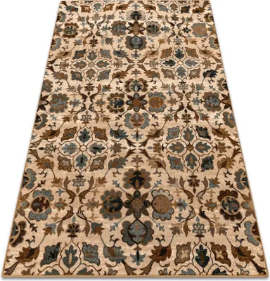 Produktbild von Wollteppich OMEGA AMALFI Blumen Sepia beige 200x300 cm