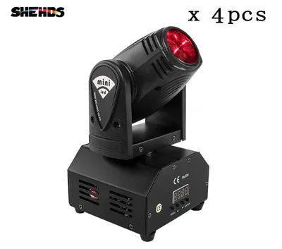 Immagine prodotto di Kit di luci mobili compatto - 4 pezzi - LED RGBW da 10W - DMX512 - Illuminazione per discoteche e palchi