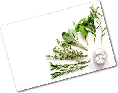 Produktbild von Tulup Glas Herdabdeckplatte - 80x52 cm - Glaskeramikkochfeld-Abdeckung Spritzschutz Glasabdeckplatte - Einteilig - Essen & Getränke - Kräuter - Grün
