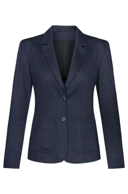 Produktbild von Greiff CASUAL Damen Jersey-Blazer Regular-Fit Blau Glencheck 46