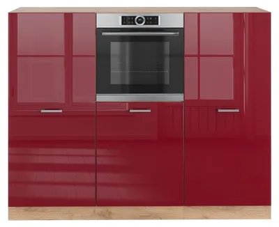 Obrázek produktu pro Kuchyňský blok Vicco R-Line Červený/zlatý dub s vysokým leskem 180 cm bez pracovní desky, Model 37642