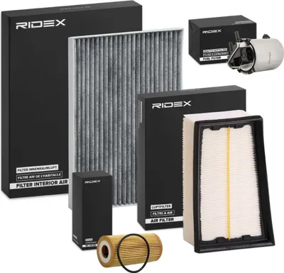 Produktbild von RIDEX Filterset Inspektionspaket Filtersatz für NISSAN Qashqai / Qashqai +2 I (J10, NJ10)