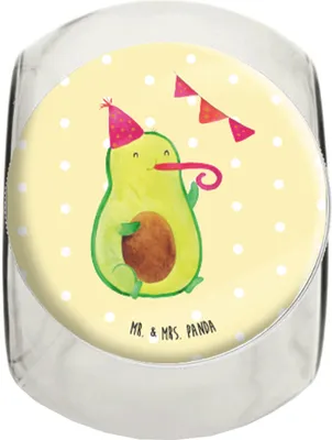 Produktbild von Mr. & Mrs. Panda Bonboniere Avocado Party XL 2000ml - Gelb Pastell - Geschenk, Kaffeedose, Geburtstag, Vorratsdose, Happy Birthday, Schulabschluss, Dekoglas, schraubglas