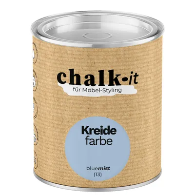 Produktbild von Kreidefarbe Chalk-it (13) Blue Mist 0,125L Shaby Chic Möbel Holzlack Natur Vintage Möbellack