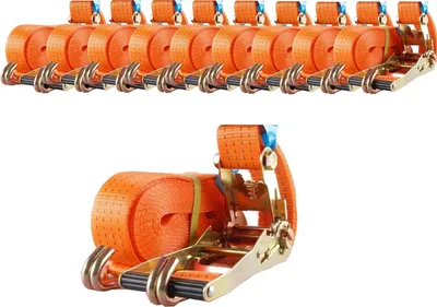 Produktbild von 10x Profi Ratschen Spanngurt Spanngurte Zurrgurt 2-tlg 8m 4t 4to 4000kg ORANGE