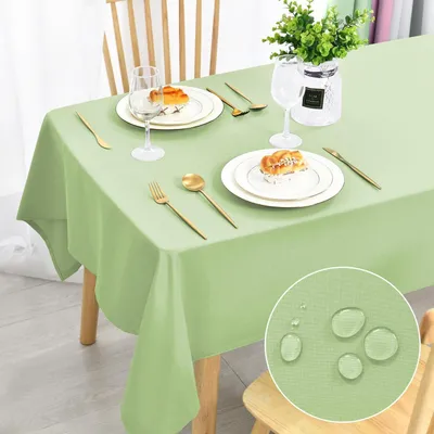 Productafbeelding van Tafelkleed, afwasbaar, rechthoekig, 140x280 cm, waterbestendig, groen (bladergroen), polyester