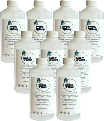 Produktbild von 9x 0,5 Liter membraclean Trinkwasseraufbereitung Camping & Wohnmobile (4,5 Liter), Sparset