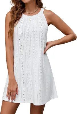 Productafbeelding van Strandjurk voor dames in wit, maat XL, luchtige bikini cover-up voor de zomer