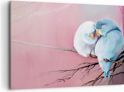 Produktbild von Bild auf Leinwand - Leinwandbild - Einteilig - Vögel Blau Zweig - 100x70cm - Wand Bild - Wanddeko - Wandbilder - Leinwanddruck - Bilder - Wanddekoration - Leinwand bilder - Wandbild - AA100x70-5026