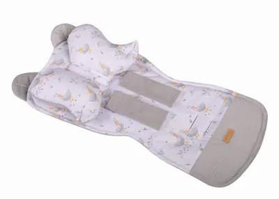 Produktbild von Buggy-Einlage Grau für Kinder | Universal Kinderwagenmatte inkl. Schockabsorbierendem Kissen |  Baumwolle