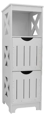Produktbild von WC-Aufbewahrungsschrank schmal Badezimmerschrank seitlich 30 x 30 x 89 cm Weiß