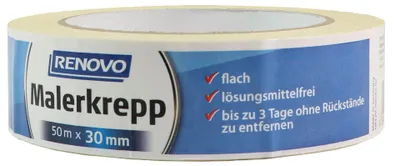 Produktbild von RENOVO Malerkreppband, 50 m x 30 mm