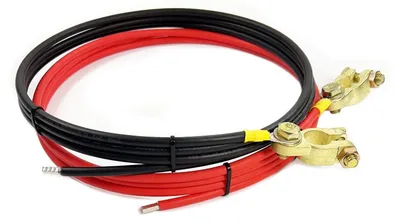 Immagine prodotto di Regolatore di carica solare con cavo di collegamento alla batteria da 2 metri, sezione 6 mm², in rame, con morsetti a clip per batteria