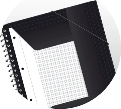 Produktbild von Collegeblock Studium Nomadbook A4+ kariert 90g/qm 80 Blatt Optik Paper farbig sortiert Packung mit 5 Stück