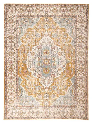 Zdjęcie produktu dla Dywan vintage - Thirza Medaillon Ochra/Wielokolorowy