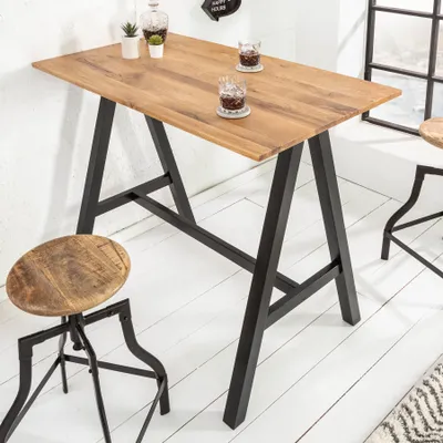 Produktbild von riess-ambiente Massiver Bartisch CASTLE 120cm Wildeiche natur Stehtisch Industrial Design Küchentisch Tisch Hochtisch