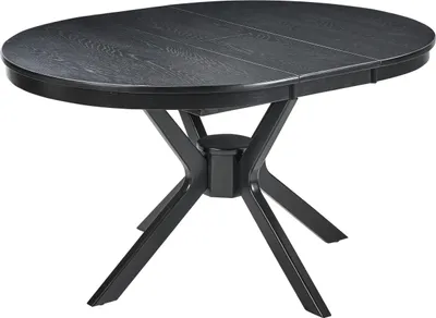 Obrázek produktu pro BELIANI Rozkládací jídelní stůl černý dub MDF kaučukové dřevo 110-130 x 110 cm 6místný kulatý retro design obývací pokoj jídelna