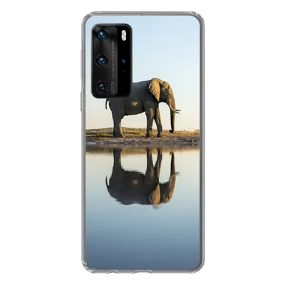 Produktbild von MuchoWow® Handyhülle Schutzhülle Hülle für Huawei P40 Pro Elefant - Wasser - Bäume - Tiere - Natur Silikon Softcase Handy Hülle - Schutz
