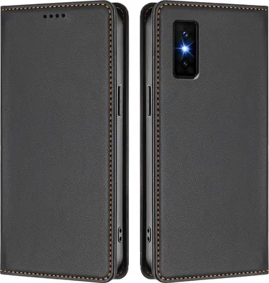 Produktbild von Handyhülle für Infinix GT 30 Pro 5G, Kunstleder Klapphülle Stoßfeste Magnetische Hülle mit Ständer Schwarz