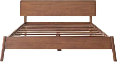 Produktbild von Bett mit Lattenrost aus massivem Mindi-Holz