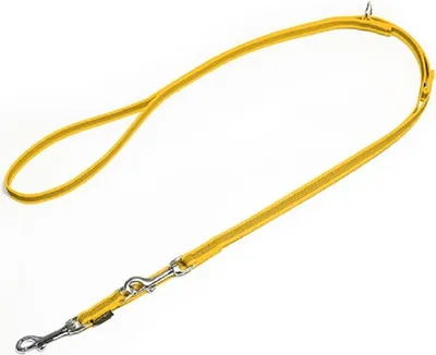 Produktbild von Mystique® Gummierte Umhängeleine Leine 15mm Standard Karabiner gelb 2,5m