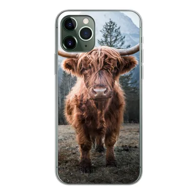 Produktbild von MuchoWow® Handyhülle Schutzhülle Hülle für iPhone 11 Pro Schottischer Highlander - Berg - Tier Silikon Softcase Handy Hülle - Handy