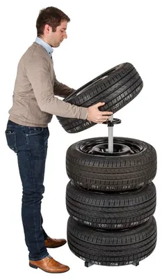 Produktbild von Practo Felgenaufbewahrungsgestell für 4 Reifen, maximale Reifenbreite 295 cm - Grau